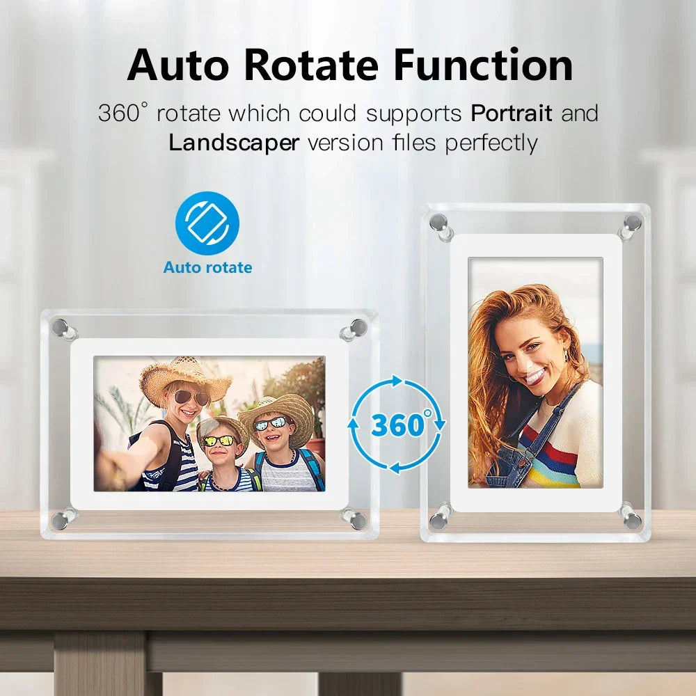 Sleek Wireless Digital Photo Display with Rechargeable Battery