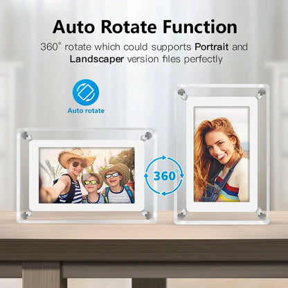 Sleek Wireless Digital Photo Display with Rechargeable Battery