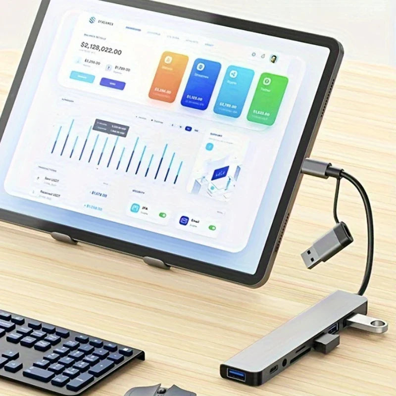 Multi-Function USB-C Hub with 8 Ports