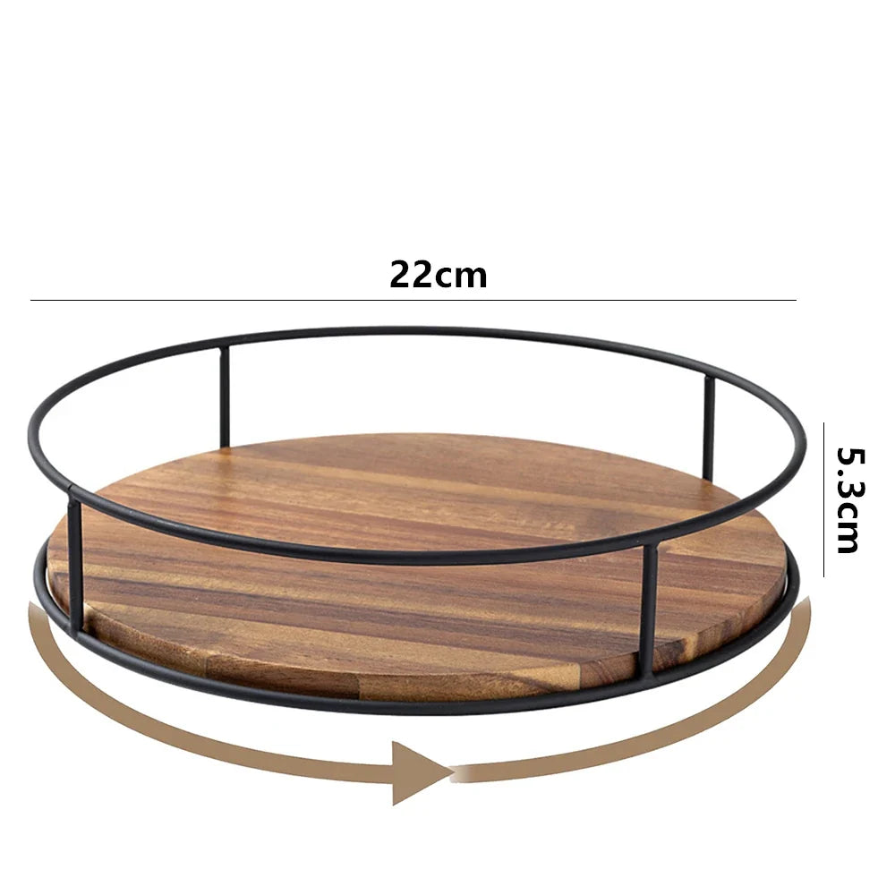 Wooden Turntable Lazy Susan Made from Acacia