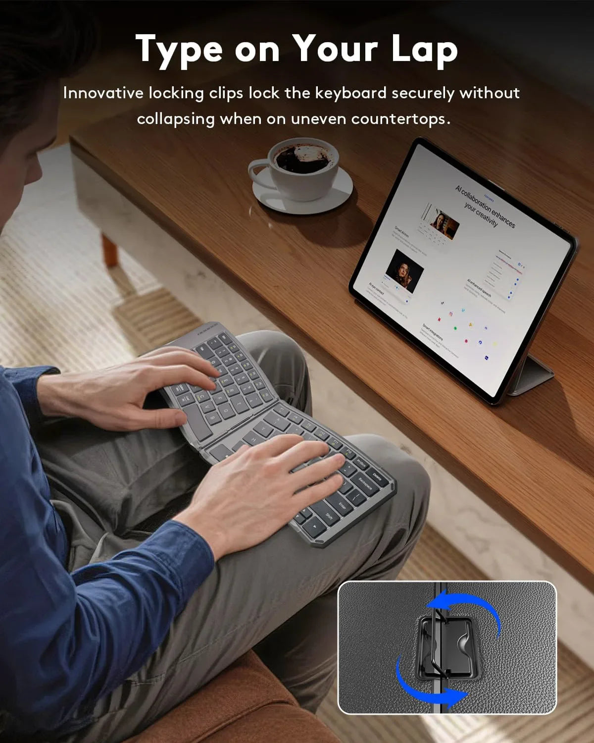Bluetooth Keyboard - Foldable and Ergonomic Design