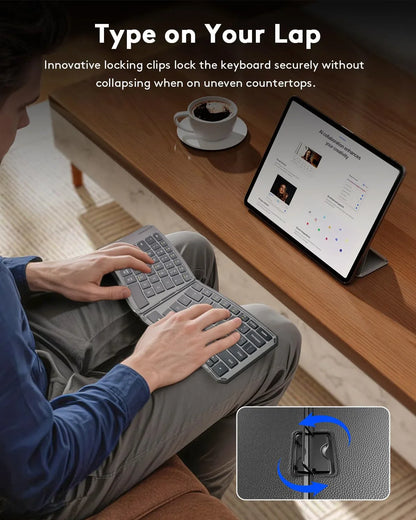 Bluetooth Keyboard - Foldable and Ergonomic Design