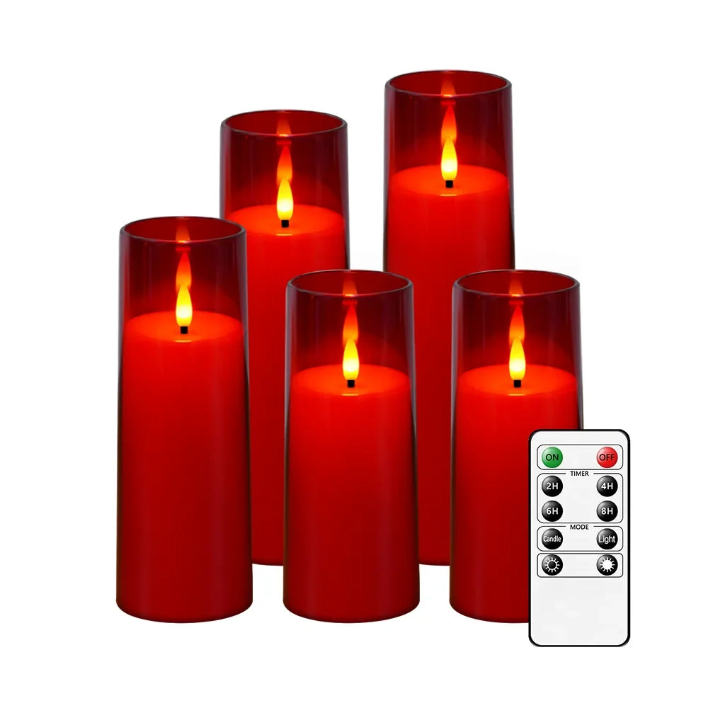LED Candles with Remote Control - Pack of 5