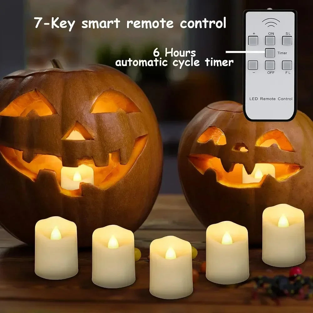 Set of 6 Rechargeable LED Candles with Timer Function