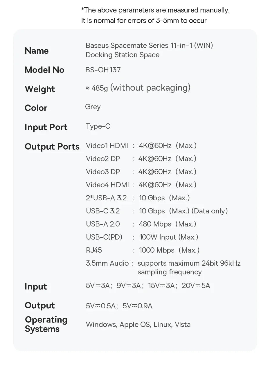 11-in-1 Multi-Port Docking Station
