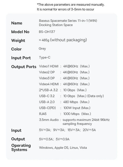 11-in-1 Multi-Port Docking Station