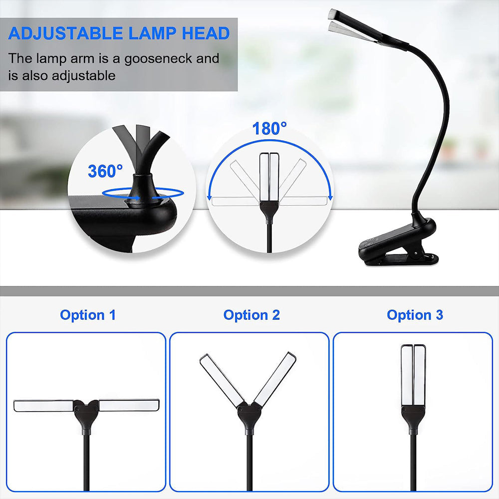 Book Light with 14 LEDs and Clip-On Design