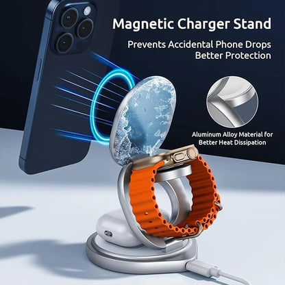 Magnetic Charging Stand with 3-in-1 Rotating Features