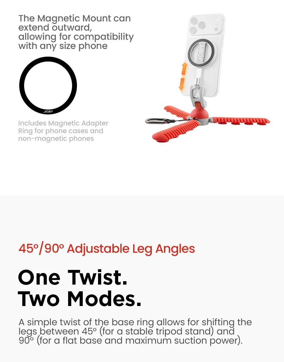 Tripod with Magnetic Suction Feature