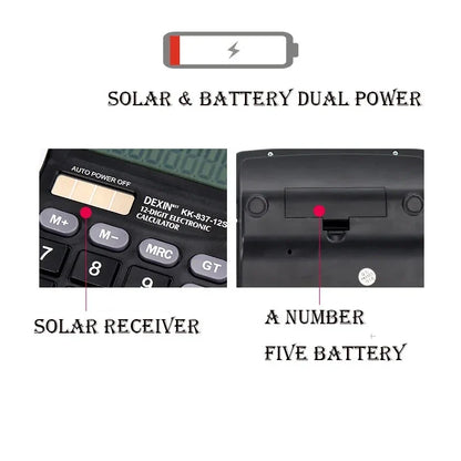 Solar-Powered Desktop Calculator with 12 Digits