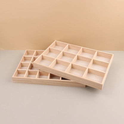 Display Wooden Jewelry Organizer with Tiered Design
