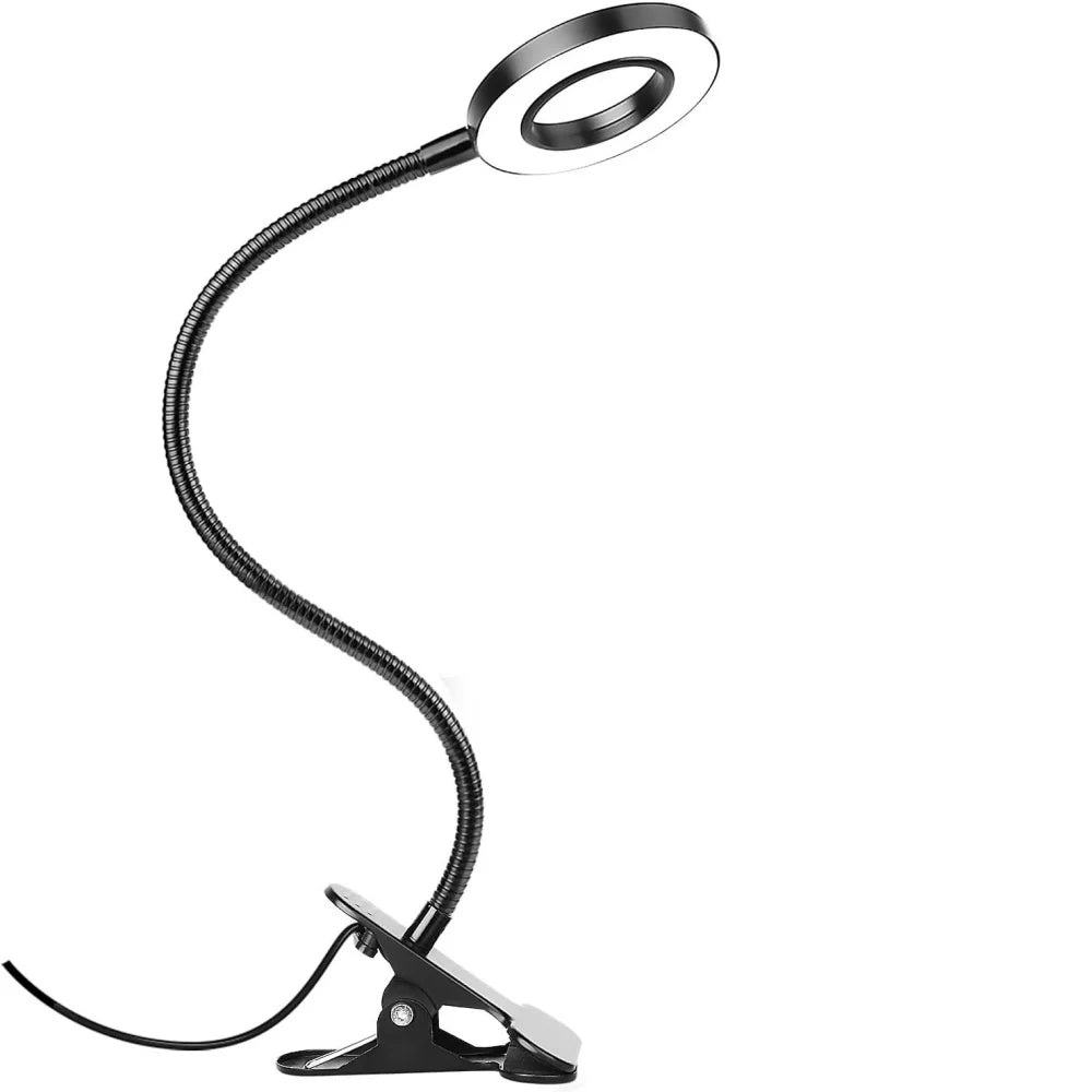 Desk Lamp with LED Light and Ring Clamp Attachment