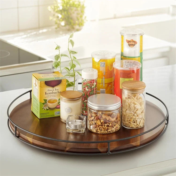 Wooden Turntable Lazy Susan Made from Acacia