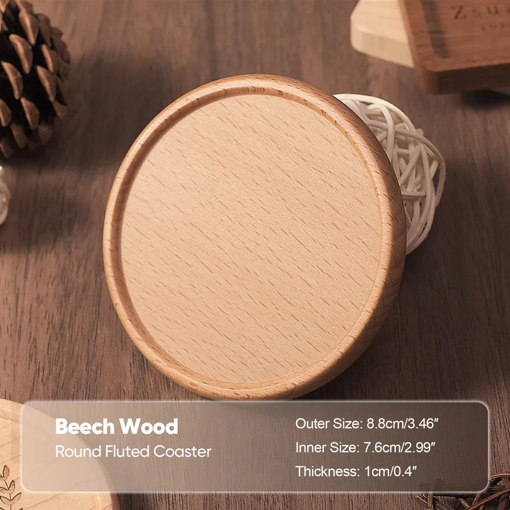 Solid Wood Round Drink Coaster