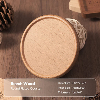 Solid Wood Round Drink Coaster