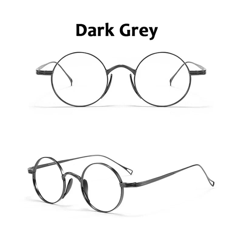 Round Retro Glasses with Titanium Frame