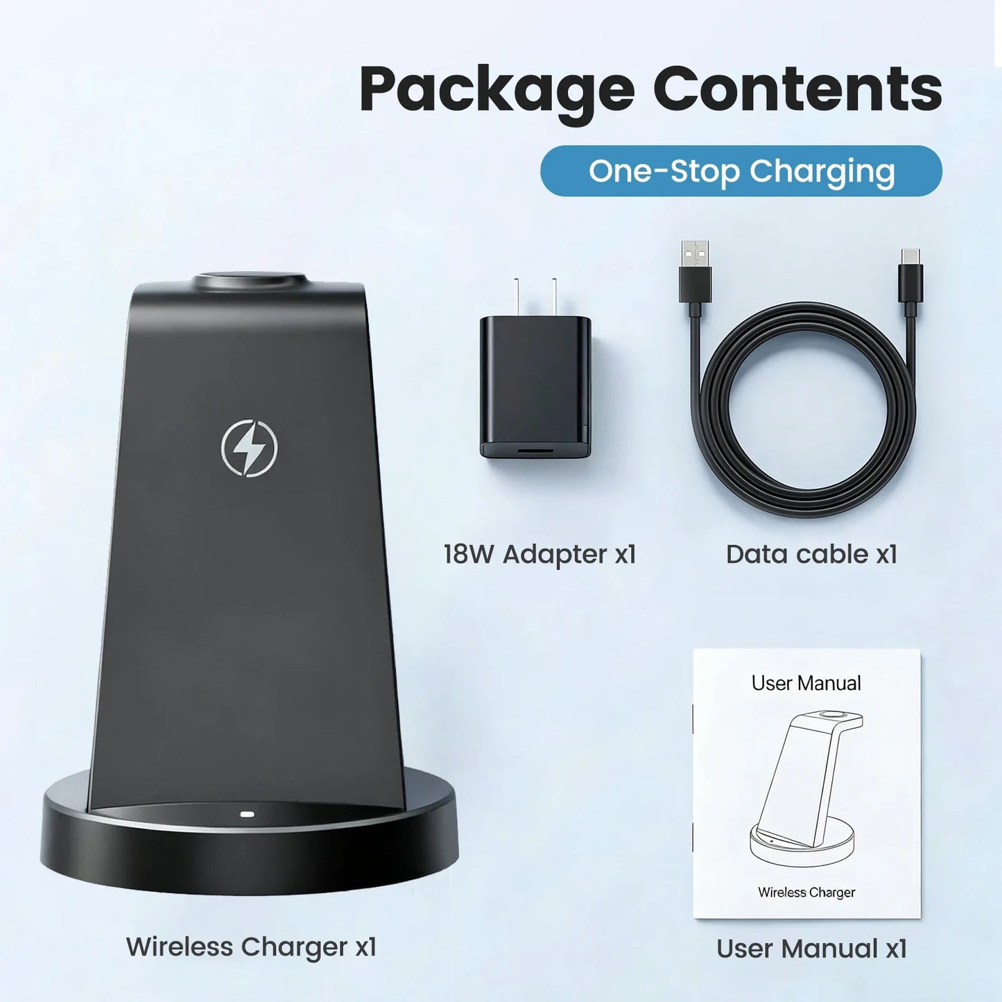 3-in-1 Wireless Charging Station with Magnetic FlexCharge Design
