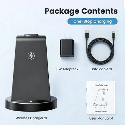 3-in-1 Wireless Charging Station with Magnetic FlexCharge Design