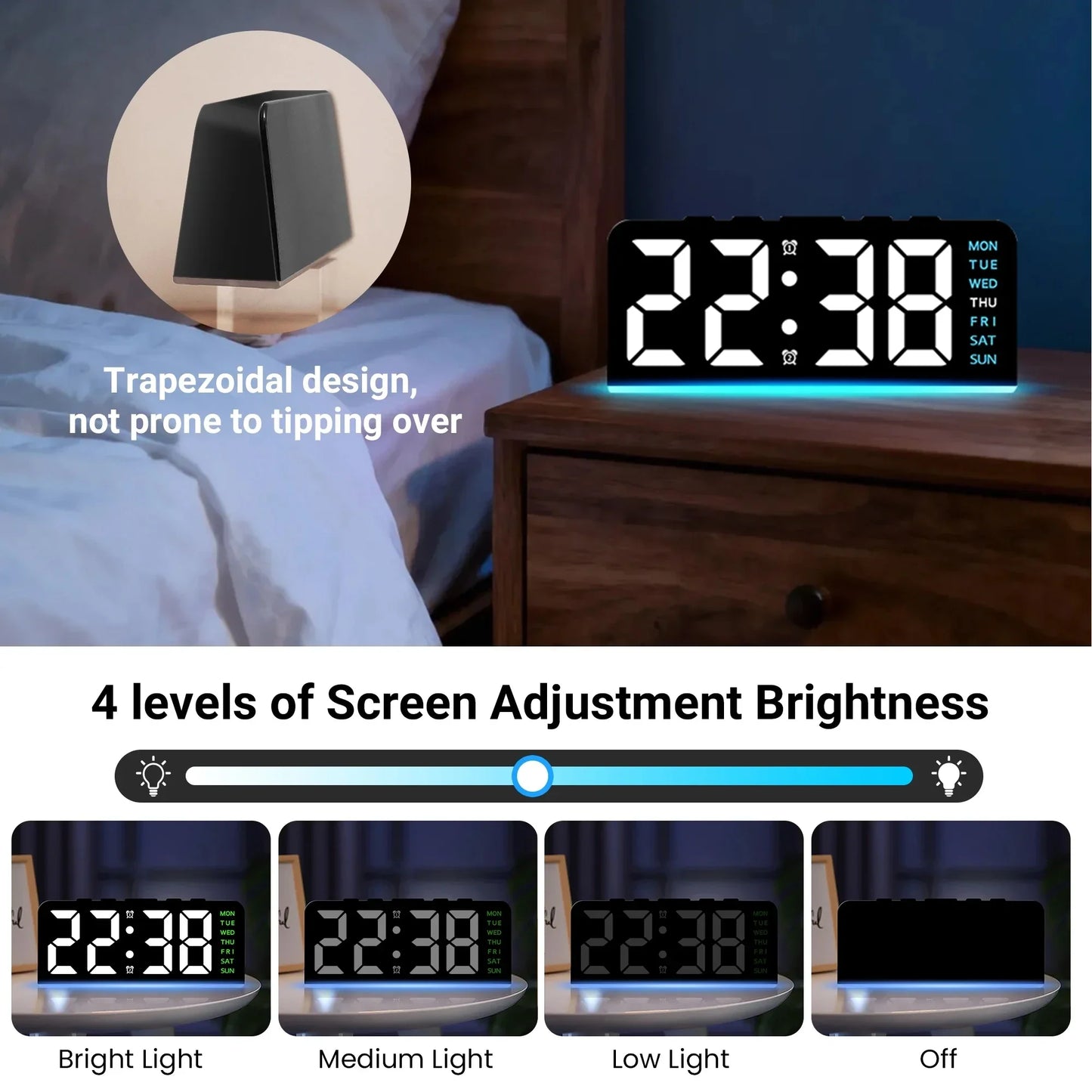 Compact Night Light Alarm Clock