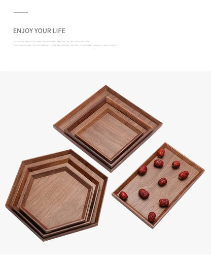 Hexagonal Fruit Dish in Black Walnut Finish