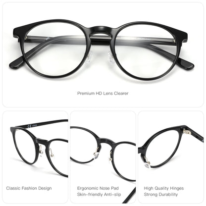 Vintage Round Eyewear with Glass Lenses