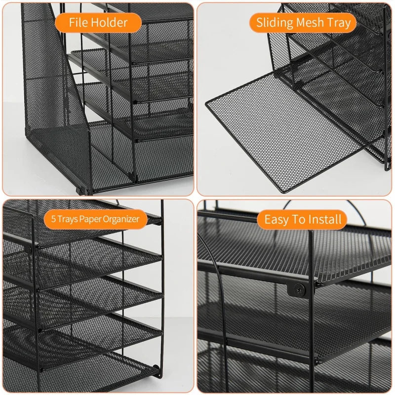Desktop Organizer for Paper with 5 Tiers