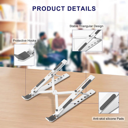 Adjustable Laptop Stand with 4 Height Levels