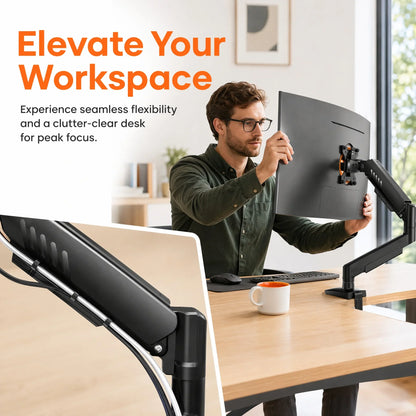 Tool-Free Adjustable Monitor Arm for Easy Setup
