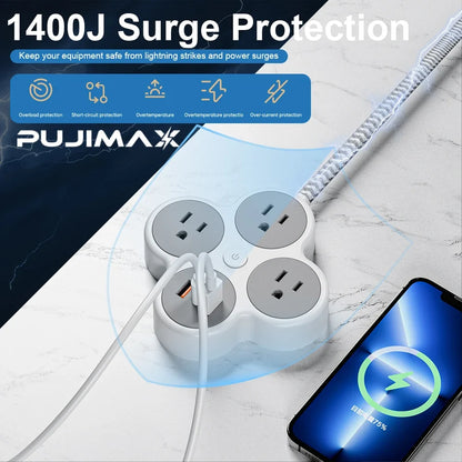 Multi-Outlet Power Strip with Braided Cable