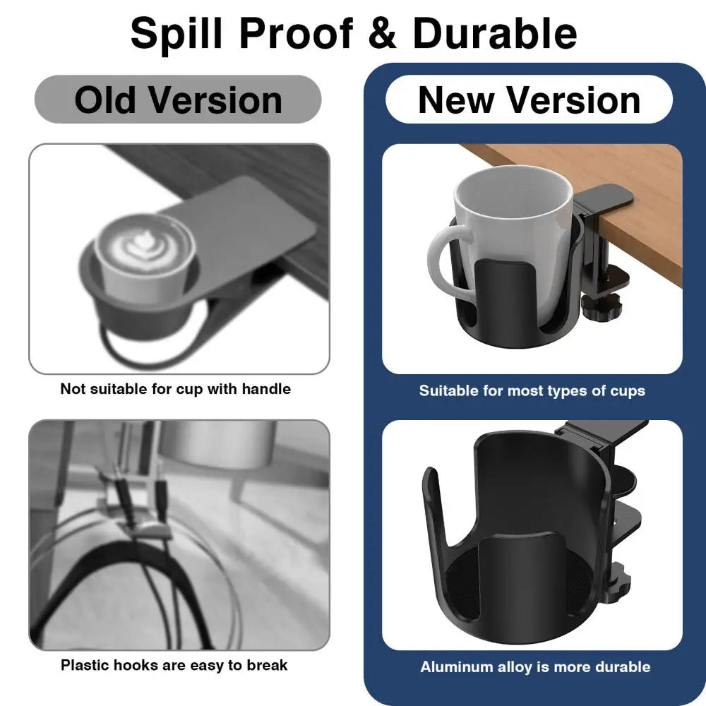 Spill-Proof Clamp Design Desk Cup Holder