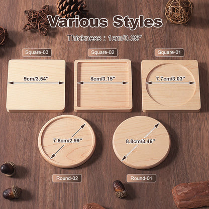 Solid Wood Round Drink Coaster