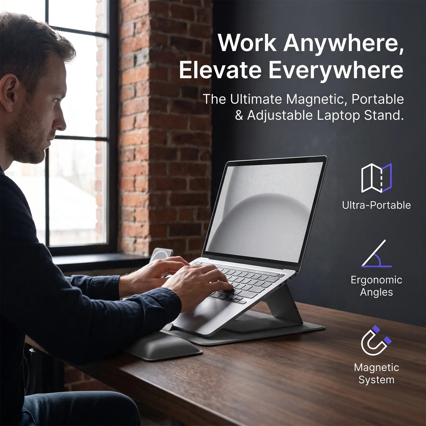 Collapsible Laptop Stand with Magnetic Features