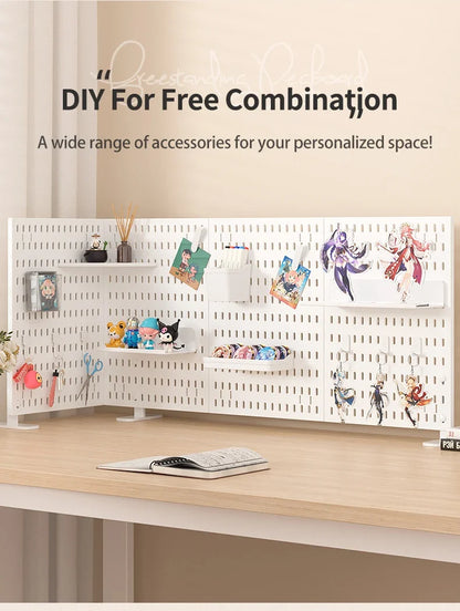 Desktop Organizer with Pegboard Design - Simple Setup, No Drilling Required