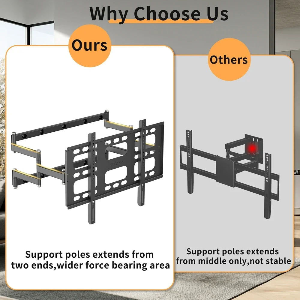 Adjustable Wall Bracket for TVs with Full Motion Capability