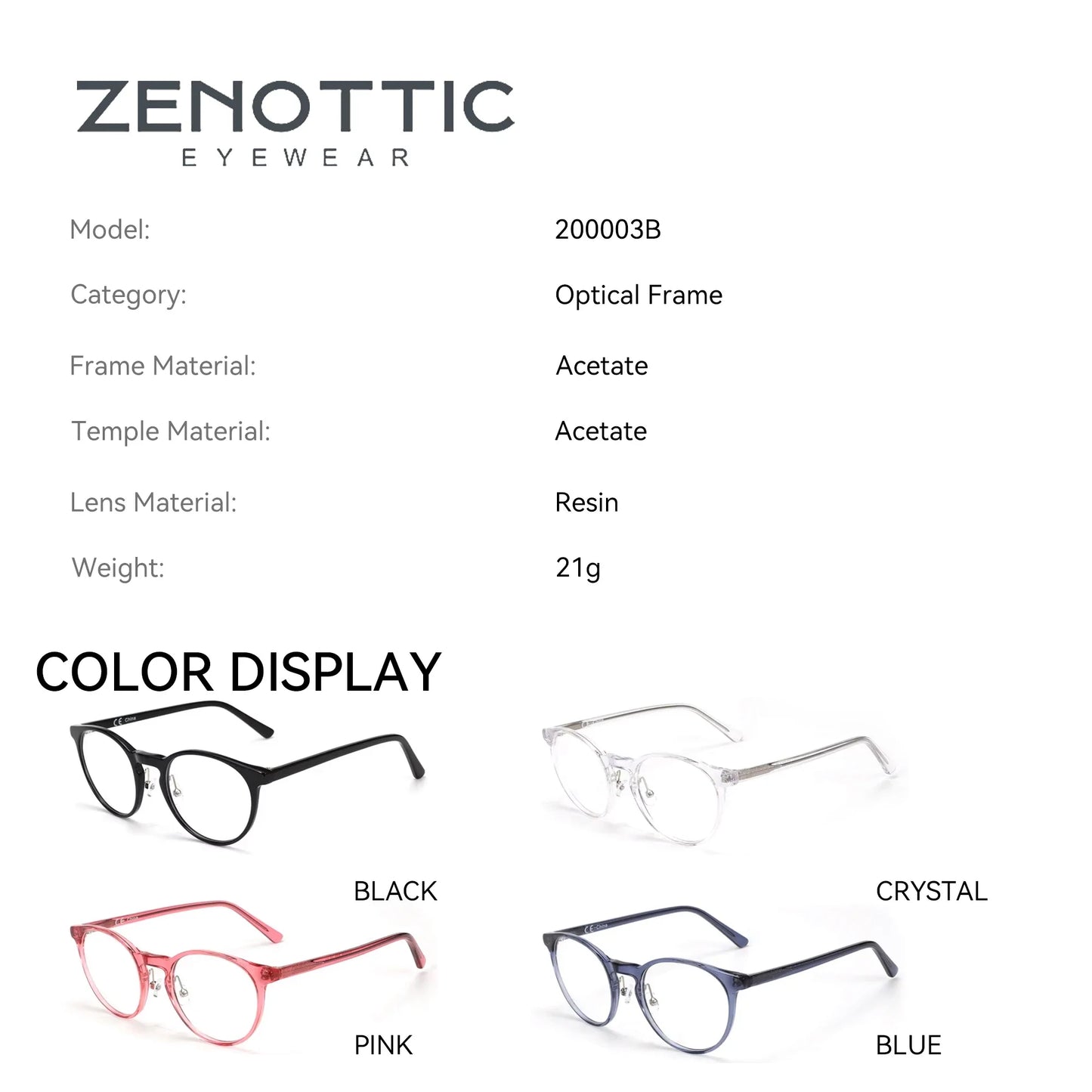 Vintage Round Eyewear with Glass Lenses