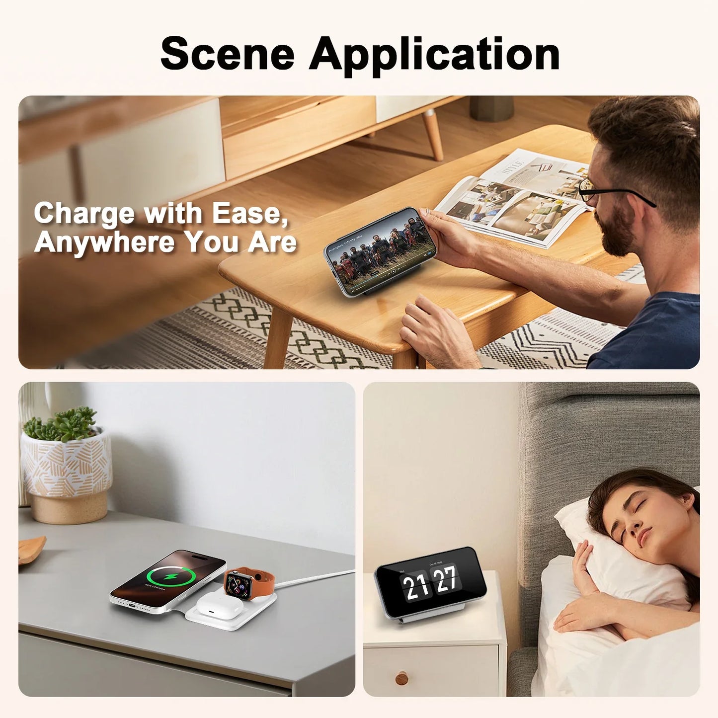 3-in-1 Magnetic Charging Station – Foldable Design