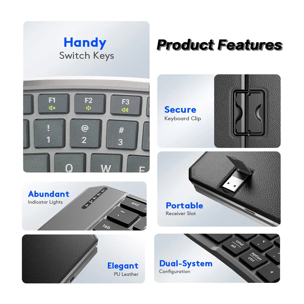 Bluetooth Keyboard - Foldable and Ergonomic Design