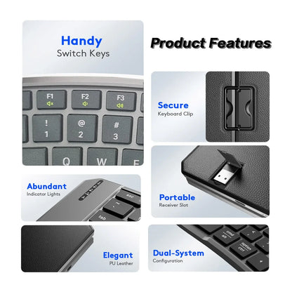 Bluetooth Keyboard - Foldable and Ergonomic Design