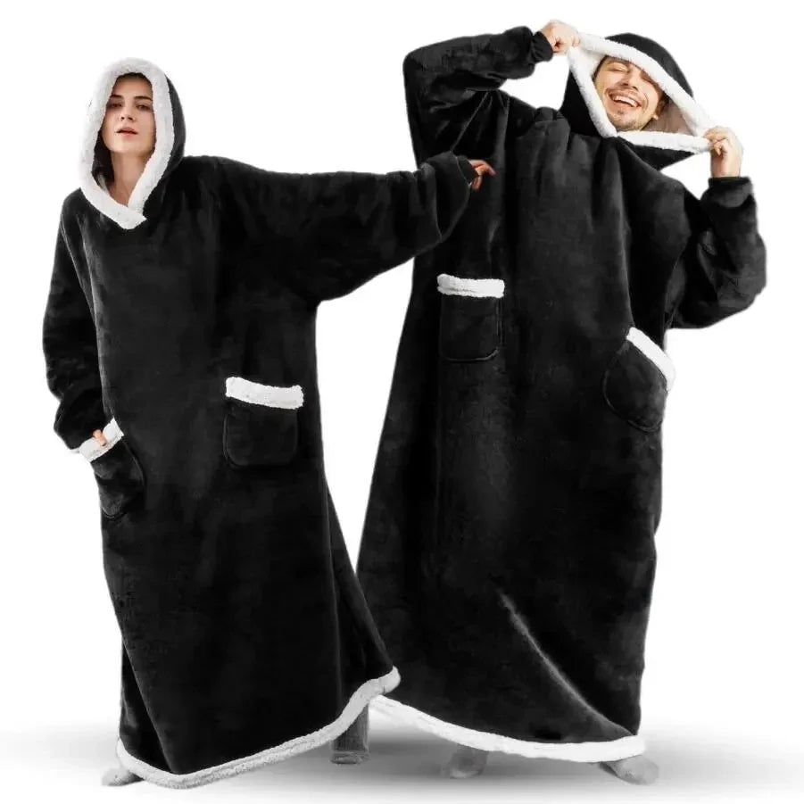 Cozy Fleece Hoodie Blanket in Extra Large Size for Warm Comfort