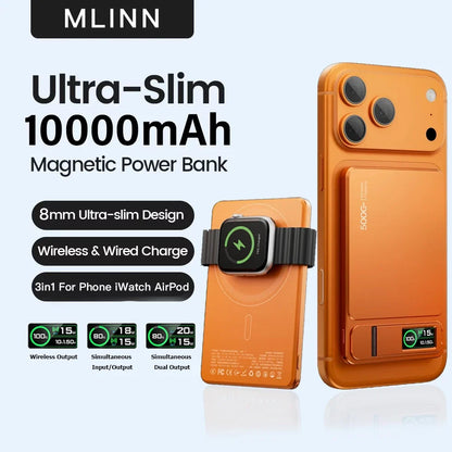 Portable Slim Power Bank with Magnetic Charging Feature
