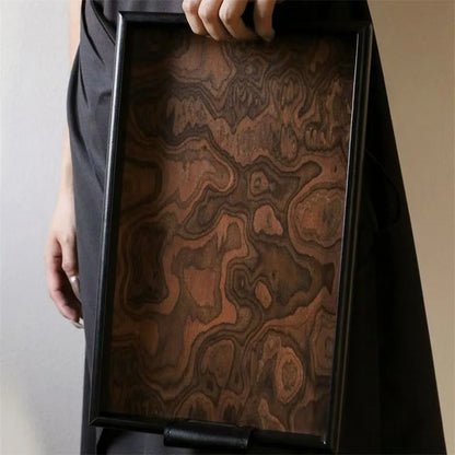 Organizational Woven Tray – Chic Design with Volcano Motif