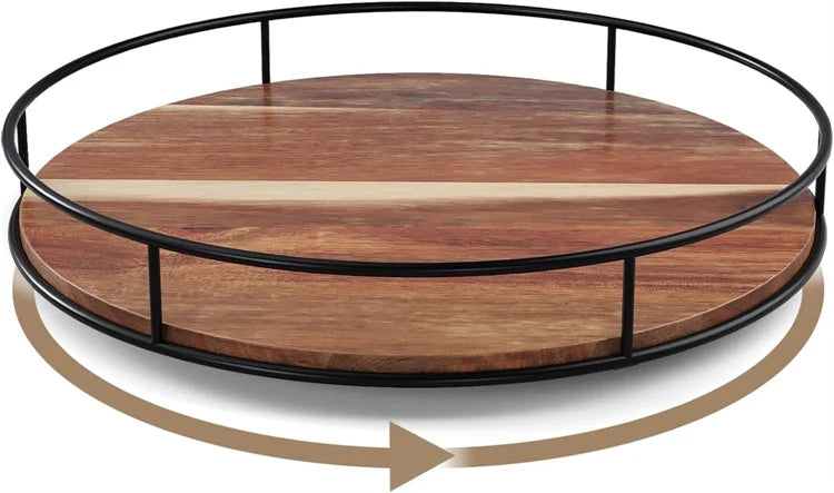 Wooden Turntable Lazy Susan Made from Acacia