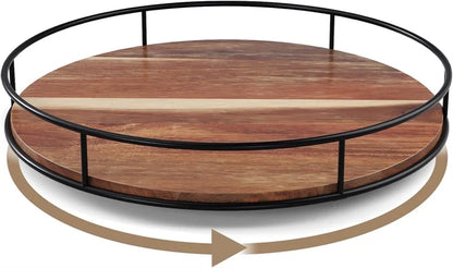 Wooden Turntable Lazy Susan Made from Acacia