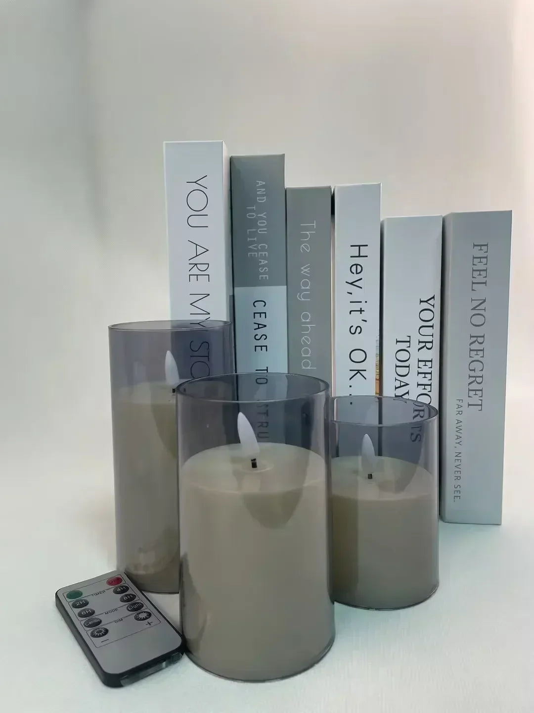 Pillar Candles with LED Light and Glow Effect