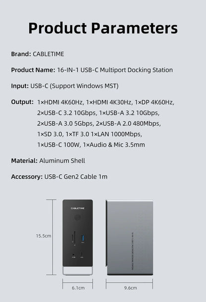 16-in-1 Multiport Docking Station