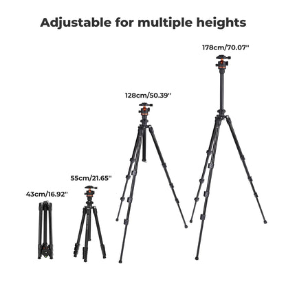 Lightweight Tripod for Cameras – 178cm Height