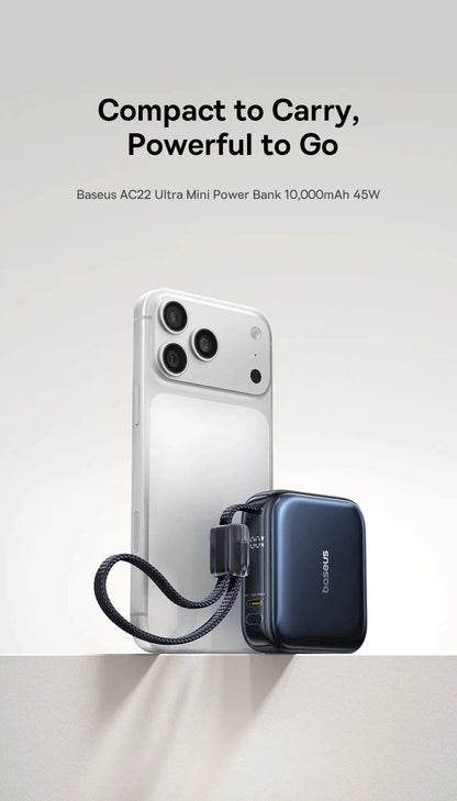 Compact Portable Charger with Integrated Cable