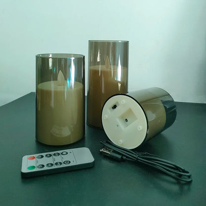 Set of 3 Rechargeable LED Candles with USB Charging
