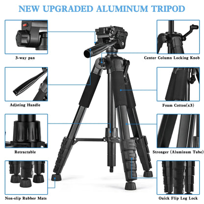 Aluminum Tripod for Cameras – 79 Inches Tall