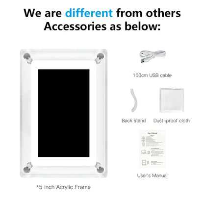 Sleek Wireless Digital Photo Display with Rechargeable Battery